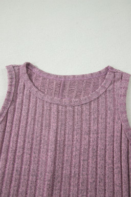 Bonbon Slim Ribbed Mineral Wash Tank Top