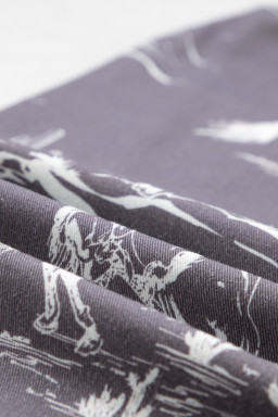 Gray Wild West Riding Vintage Printed Shift Jeans