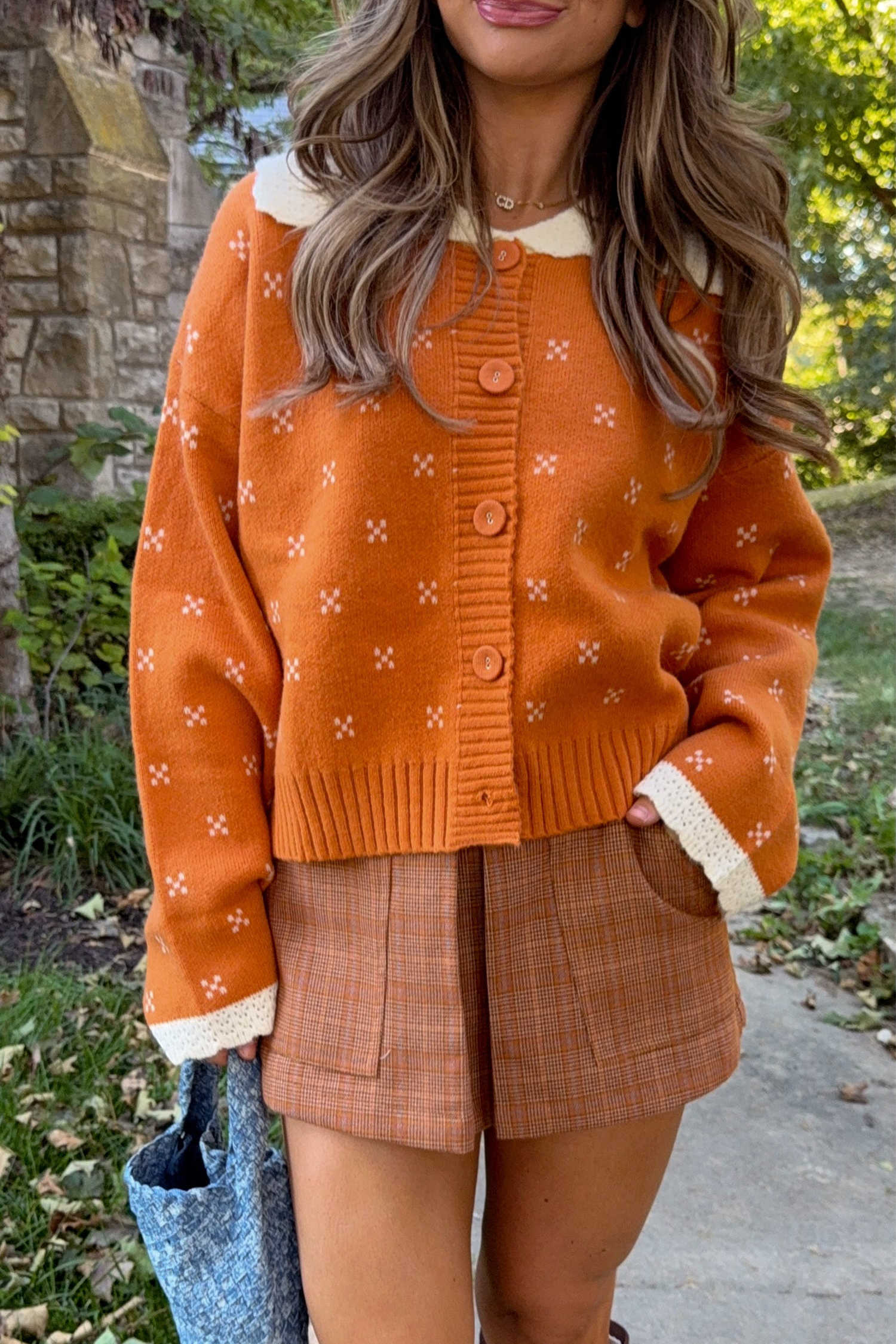 Russet Orange Pumpkin Pie Cardigan
