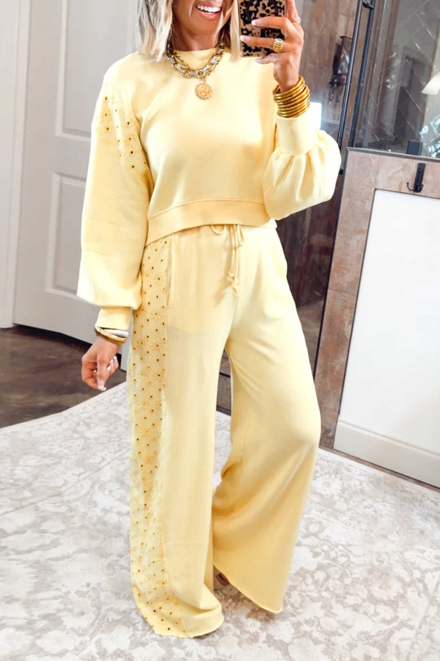 Yellow Cream The Paloma Plush Set-Mellow Yellow