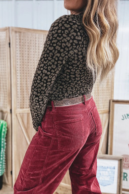 Brown Long Sleeve Tops