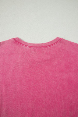 Rose Red Mineral Washed Oversized Tee