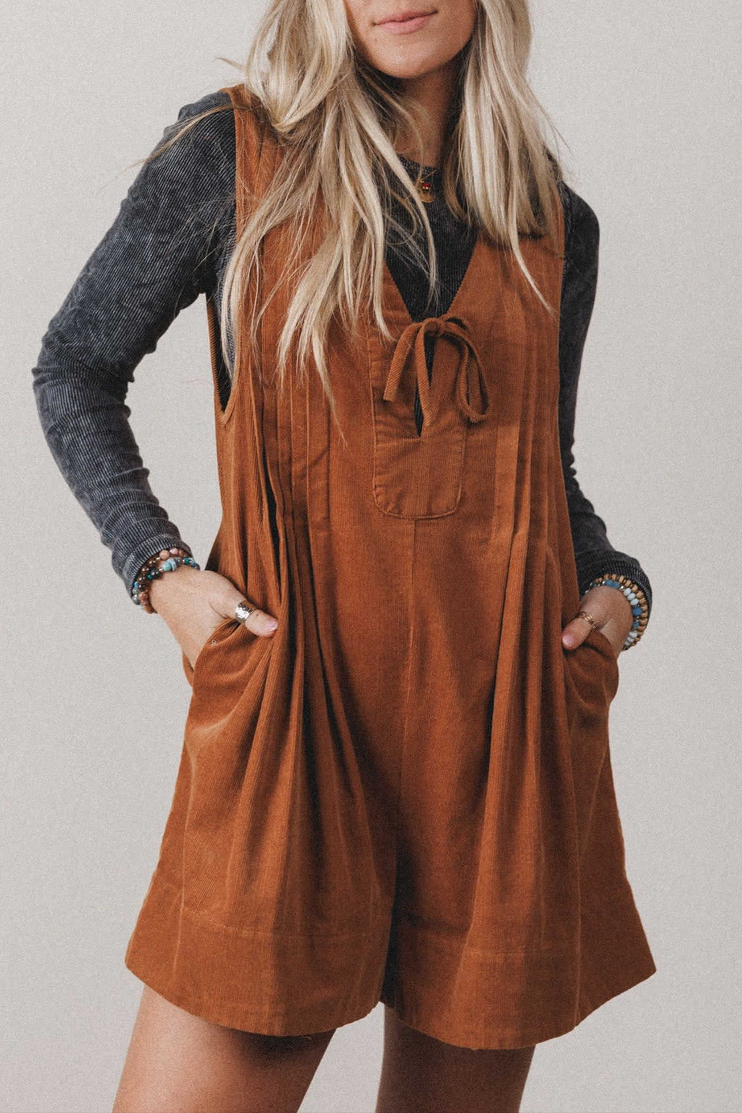 Cinnamon Love Stories Pleated Romper