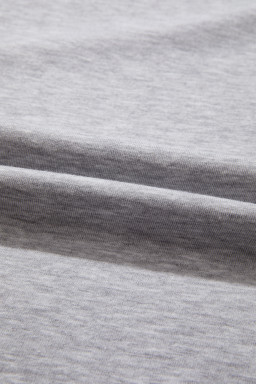 Light Grey Patchwork Detail Raw Edge Oversize Tee