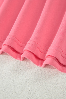 Coral Paradise Half Zipped Ruffled Short Set