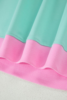 Moonlight Jade Colorblock Edge Drop Shoulder T Shirt and Skort 2Pcs Set