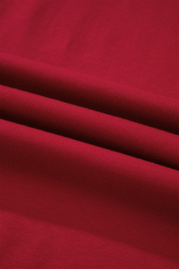 Racing Red Solid Color Cropped Tank Top and Jogger Pants Set