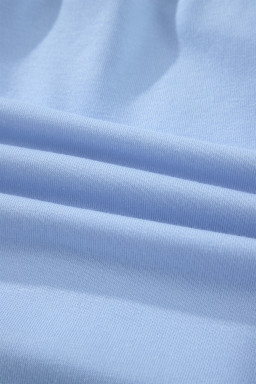 Mist Blue Loose Polo Tee Elastic Waist 2pcs Short Set