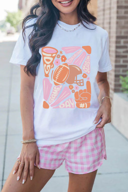 White Game Day Touchdown Season Graphic Tee