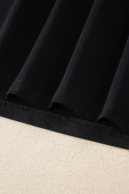 Black Varsity Striped Short Sleeve Crew Neck T Shirt