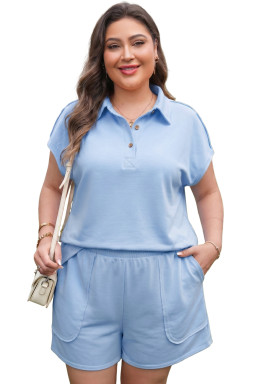 Mist Blue Plus Size Loungewear