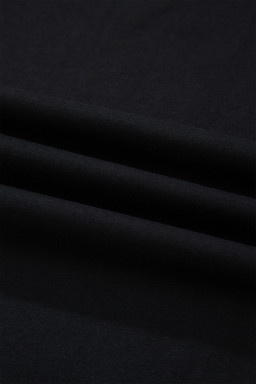 Black Varsity Striped Short Sleeve Crew Neck T Shirt