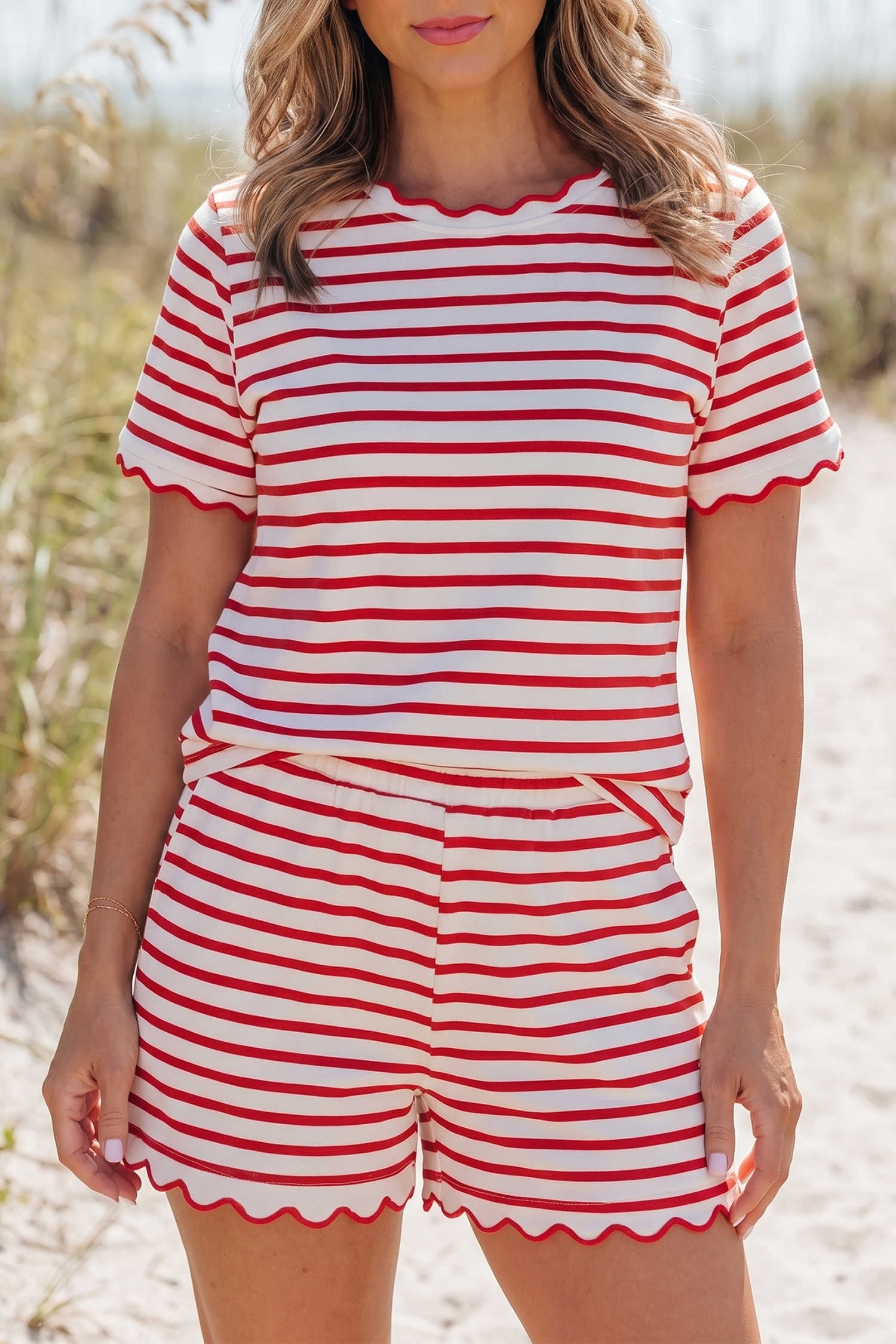 Red Stripe Short Sets