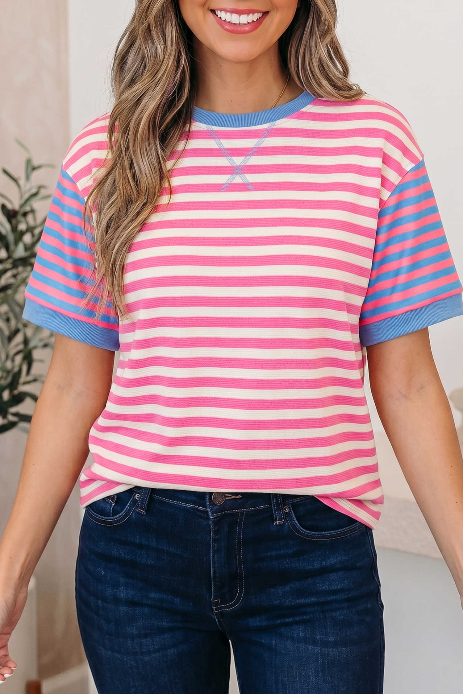 Pink Stripe Tops & Tees