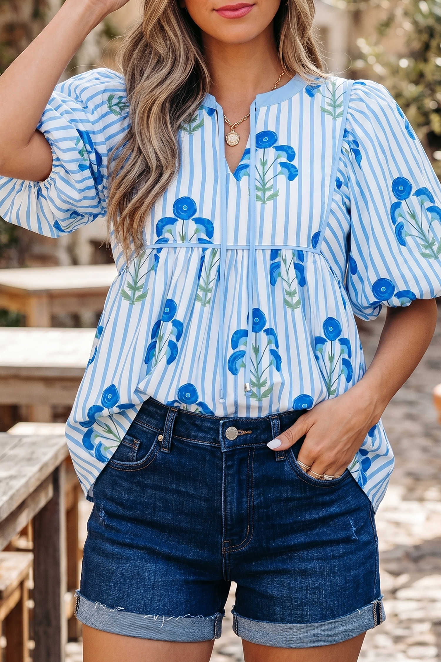 Sky Blue Blouses & Shirts