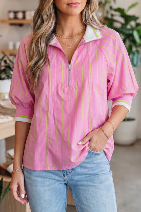 Pink Stripe Blouses & Shirts
