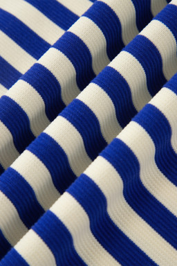 Dark Blue Striped Shift Dress Colorblock V Neck Short Sleeve Casual Summer