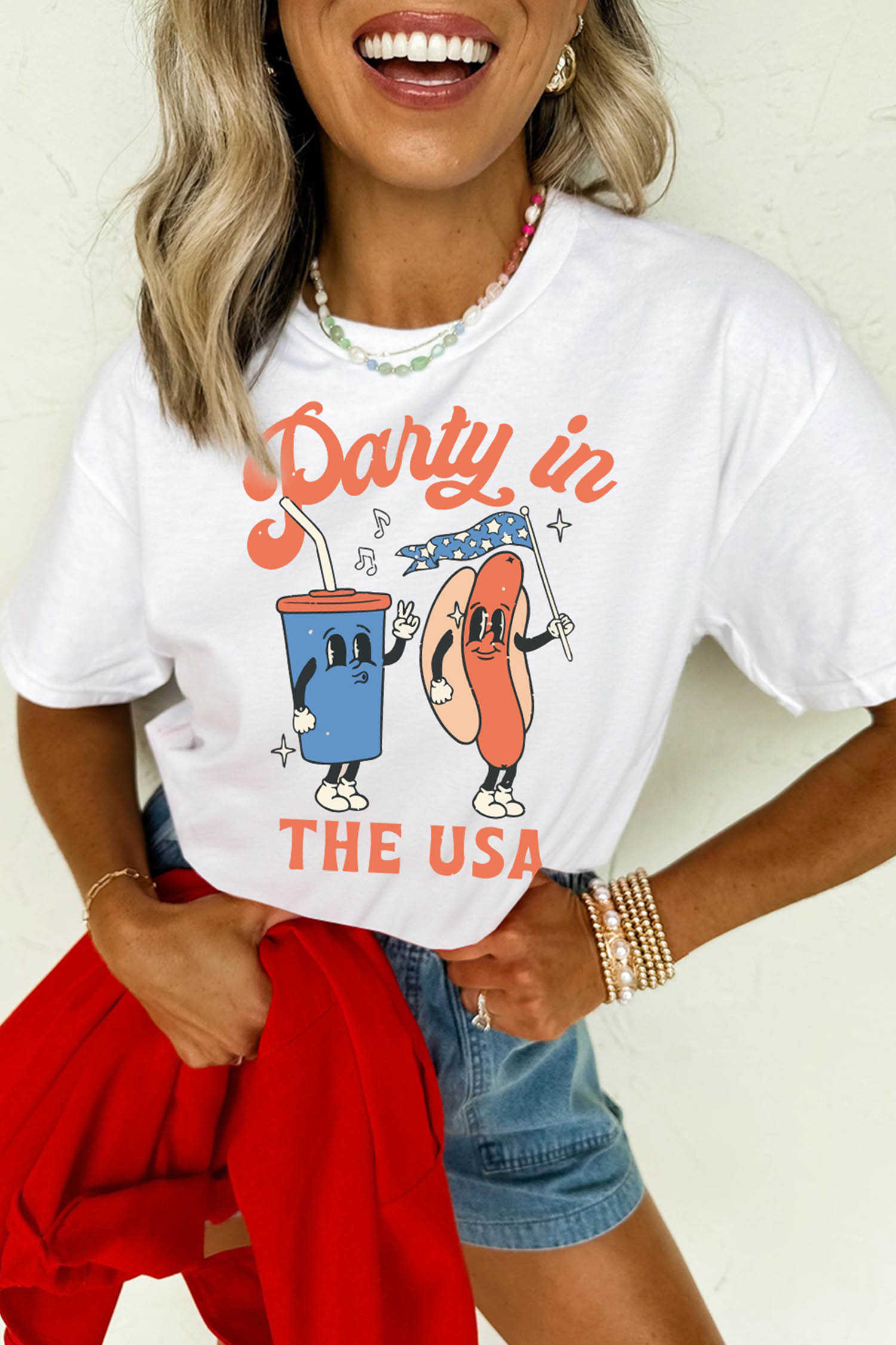 White Graphic Tees