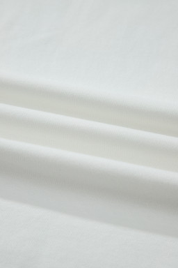 White Retro USA Striped Trim Short Sleeve Plus Size Tee