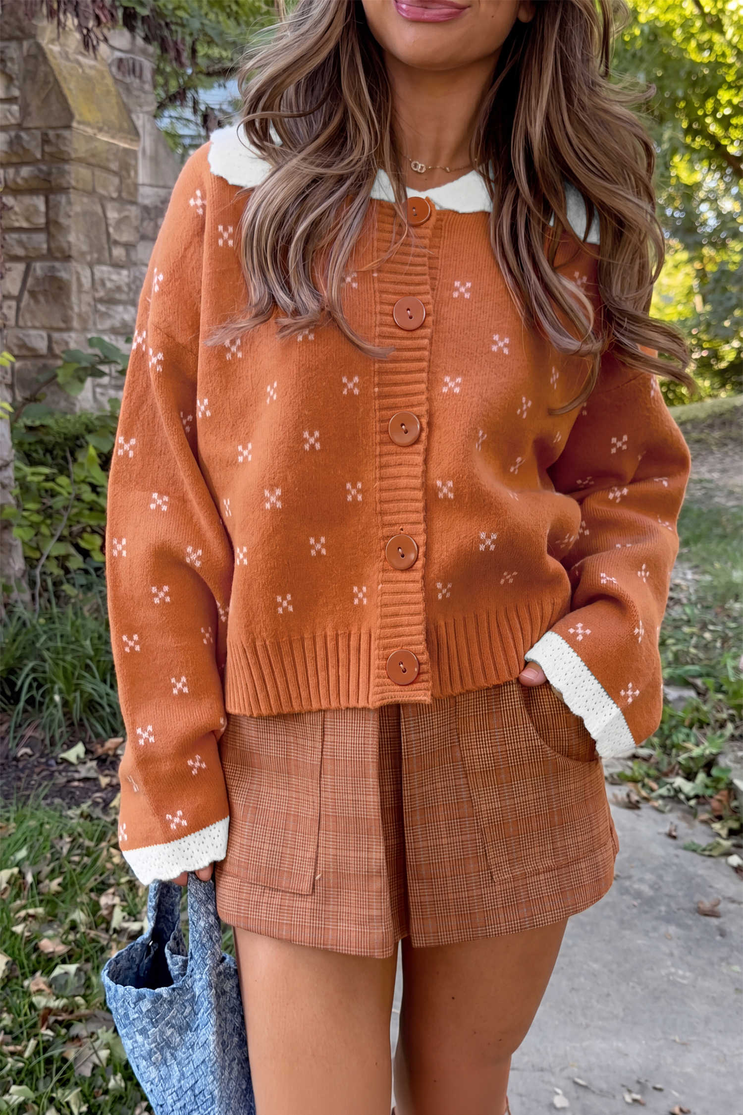 Russet Orange Pumpkin Pie Cardigan