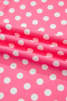 Pink Polka Dot Print Slim Tank Loose Pants 2pcs Outfit