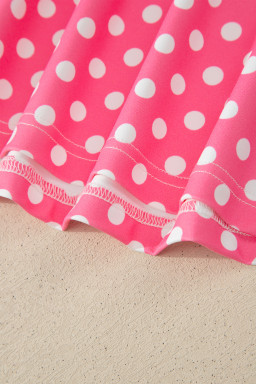 Pink Polka Dot Print Slim Tank Loose Pants 2pcs Outfit