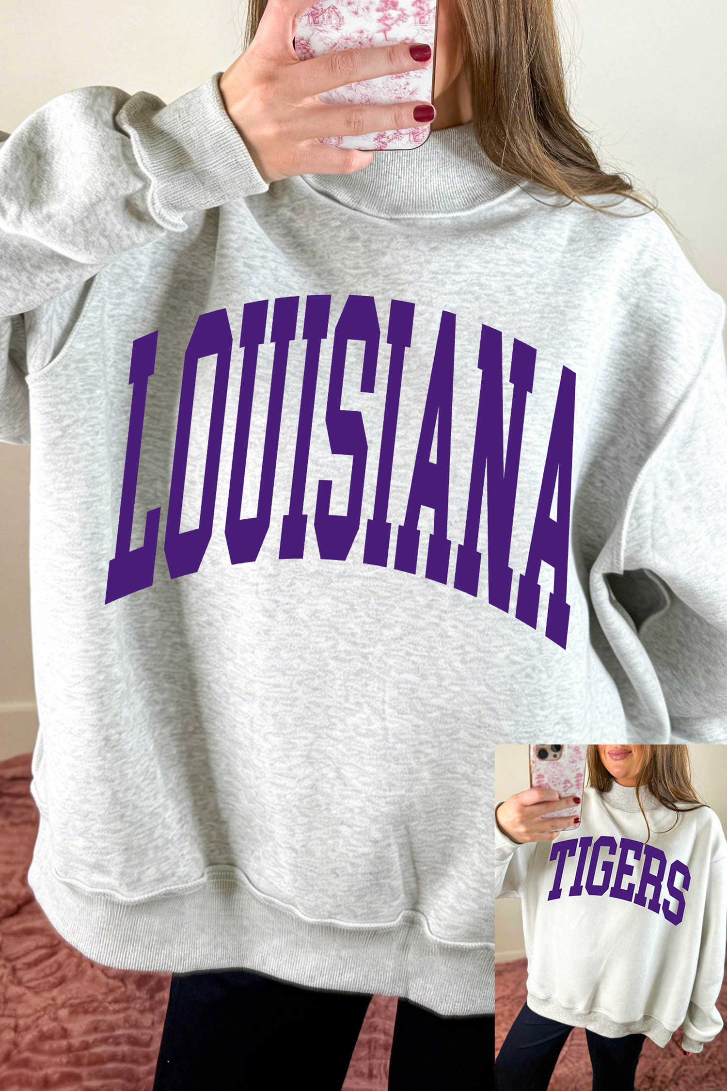 Light Grey Graphic Sweatshirts