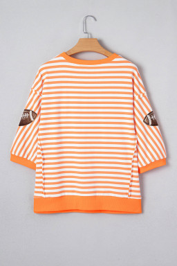 Orange Stripe Graphic Tees
