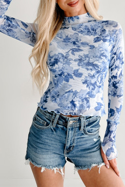 Sky Blue Long Sleeve Tops