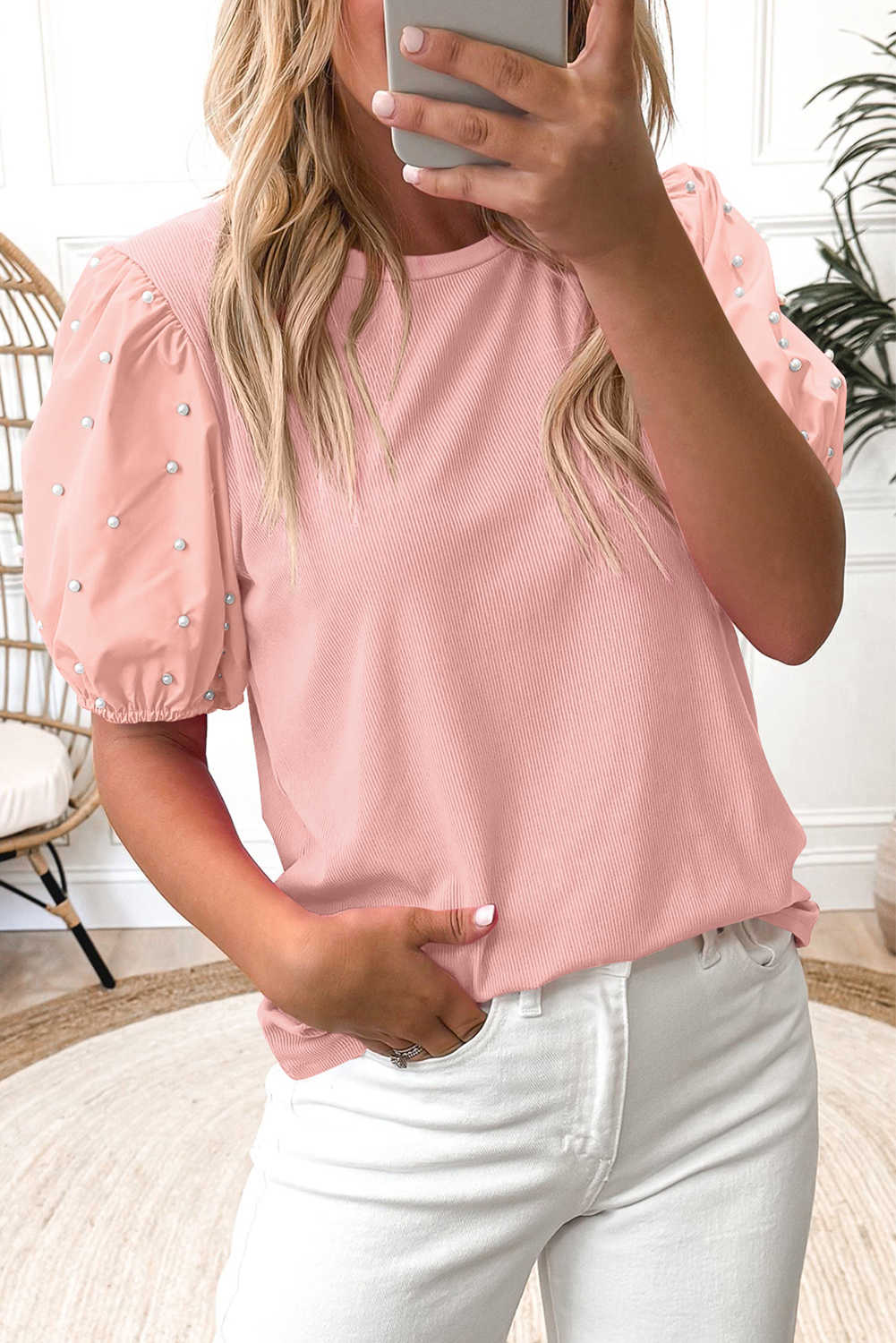 Light Pink Blouses & Shirts