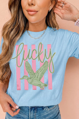 Light Blue Graphic Tees