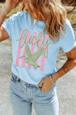 Light Blue Graphic Tees