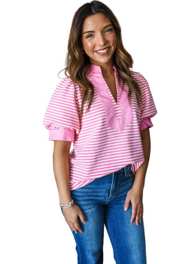 Pink Stripe Blouses & Shirts