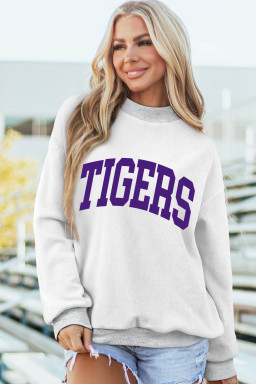 Light Grey LOUISIANA/ TIGERS Double Side Printed High Neck Reversible Sweatshirt