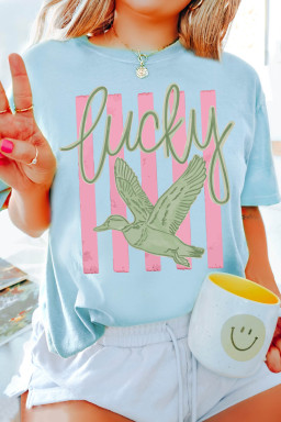 Light Blue Graphic Tees