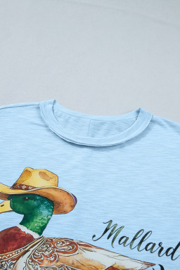 Mist Blue Western Mallard Oversized Tee