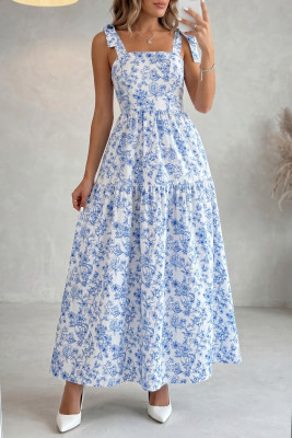 maxi dresses wholesale direct supplier Wevez Silk Printed Spaghetti Strap Summer Dress 10 pc