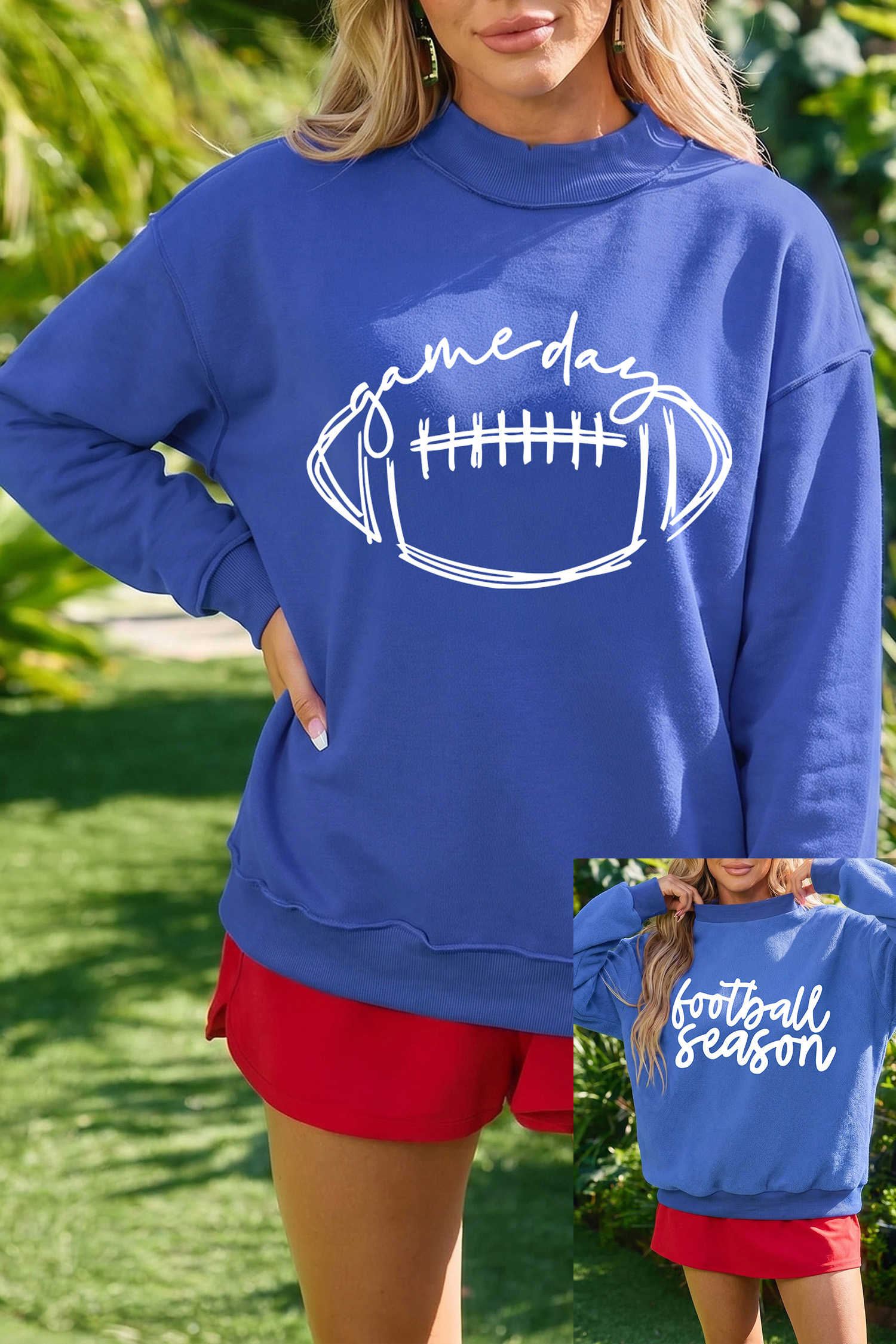 Dark Blue Graphic Sweatshirts