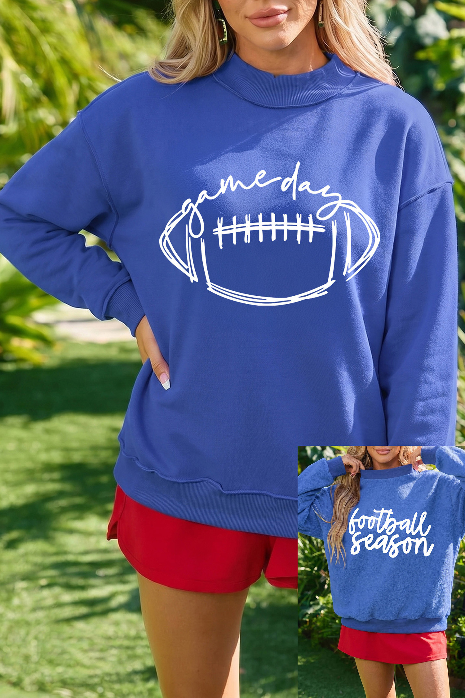 Dark Blue Graphic Sweatshirts