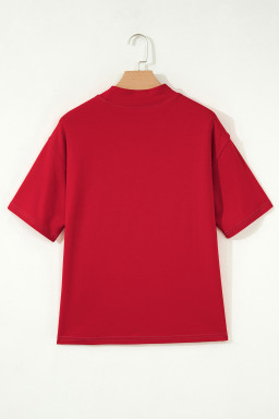 Racing Red Reversible Contrast-Stitched T-Shirt
