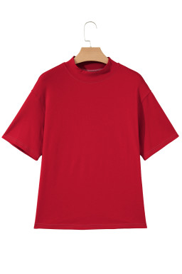 Racing Red Reversible Contrast-Stitched T-Shirt