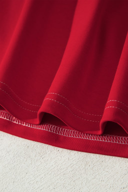 Racing Red Reversible Contrast-Stitched T-Shirt