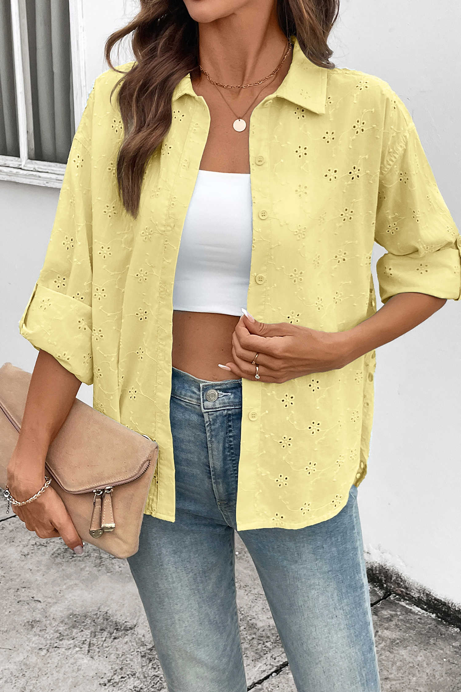 Yellow Cream Blouses & Shirts