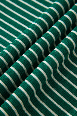 Green Stripe Contrast Print Color Block Detail Relaxed Tee