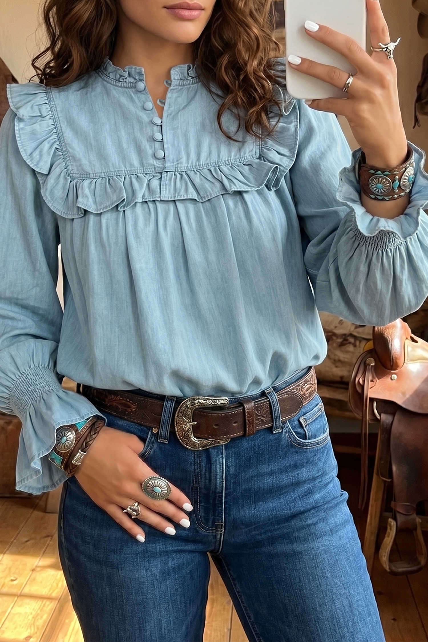 Beau Blue Blouses & Shirts