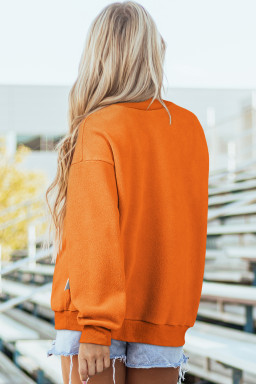 Carrot Oversize Drop Shoulder Reversible Mock Neck Sweatshirt