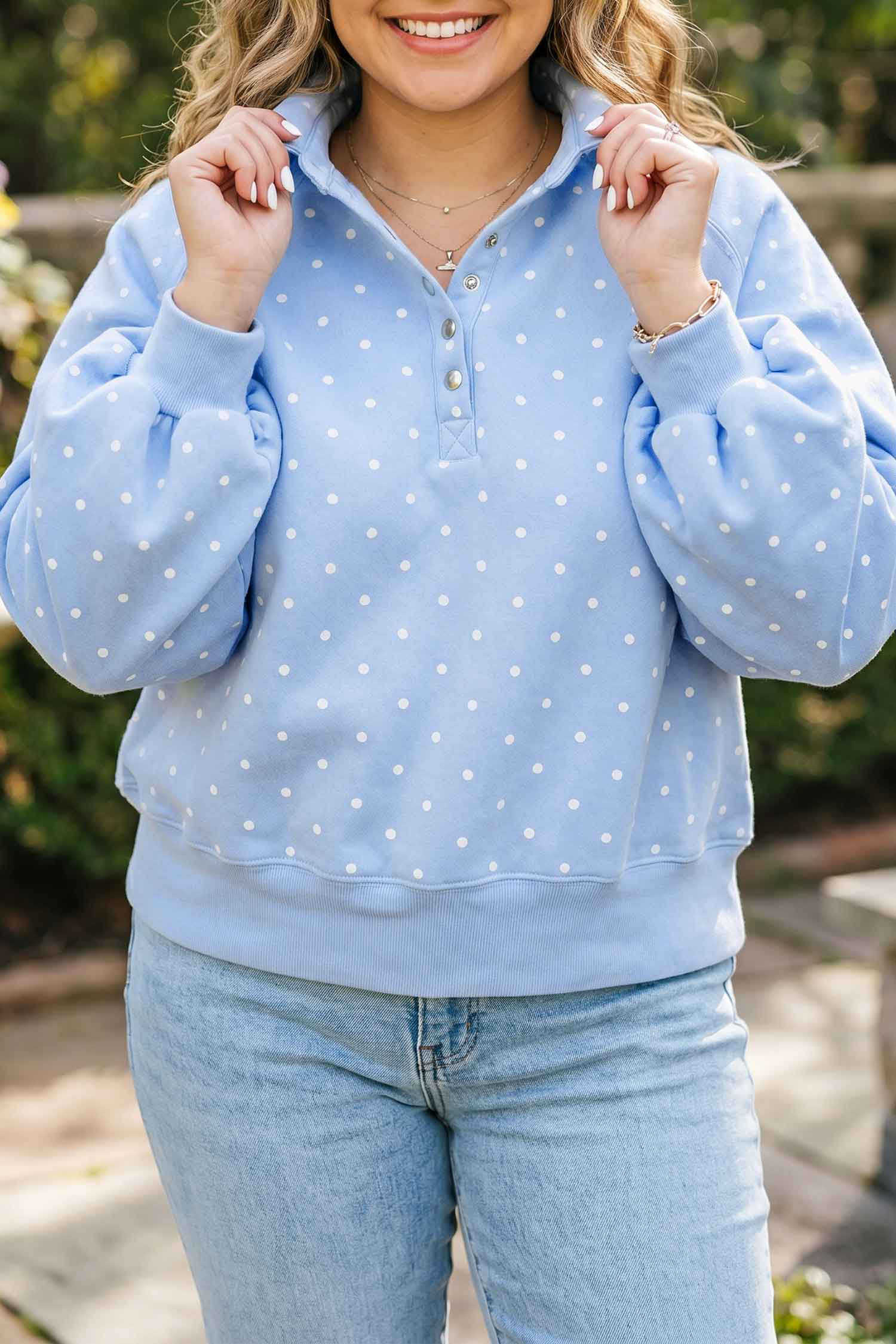 Sky Blue Plus Size Sweatshirts & Hoodies