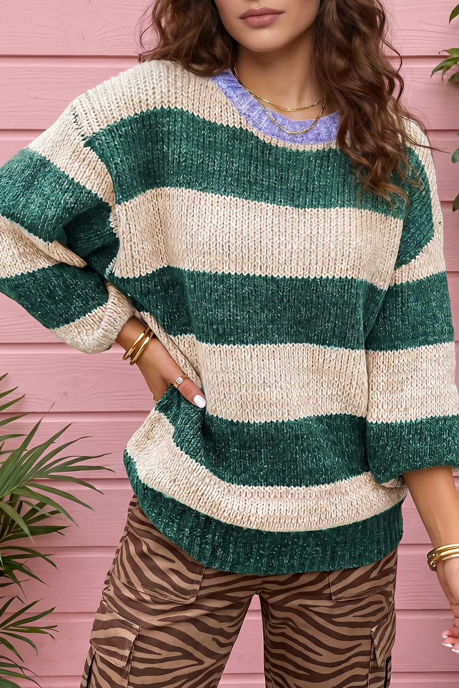 Green Stripe Sweaters
