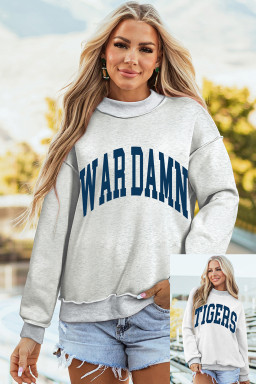 Light Grey Graphic Sweatshirts