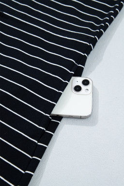 Black Stripe Drawstring Tunic Tank Mini Dress with Pockets